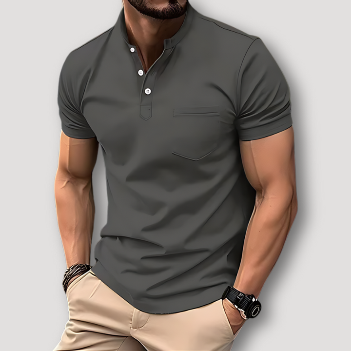 Half Button Up Muscle Fit Henley Shirt for Men