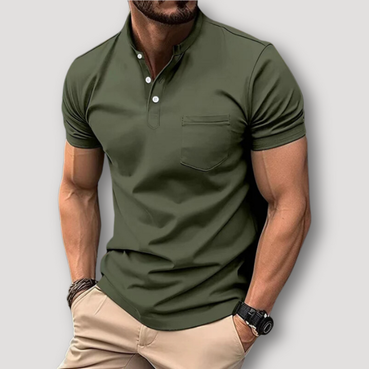 Half Button Up Muscle Fit Henley Shirt for Men