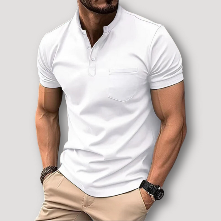 Half Button Up Muscle Fit Henley Shirt for Men