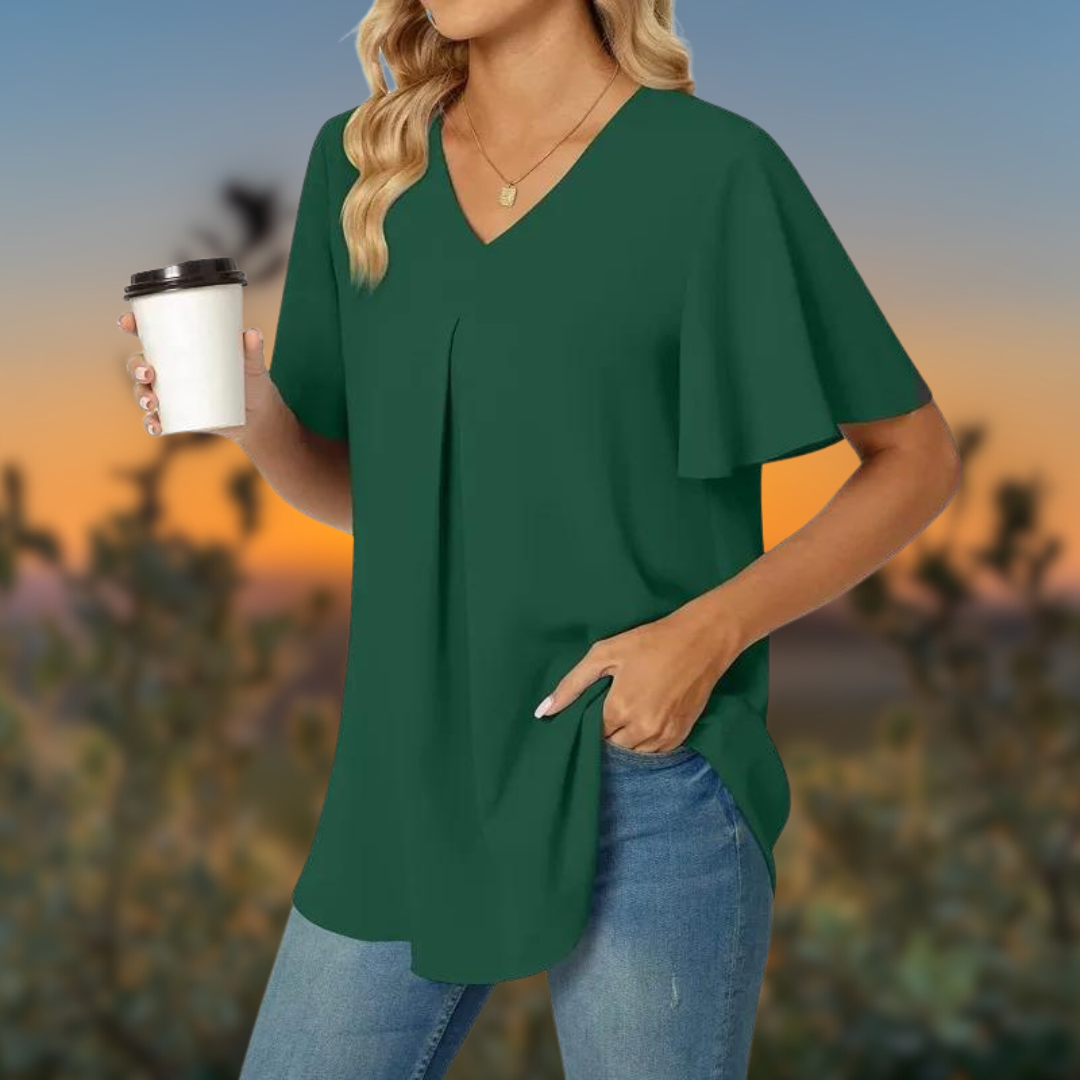 Tessa™ | Simple and Casual V-neck Blouse