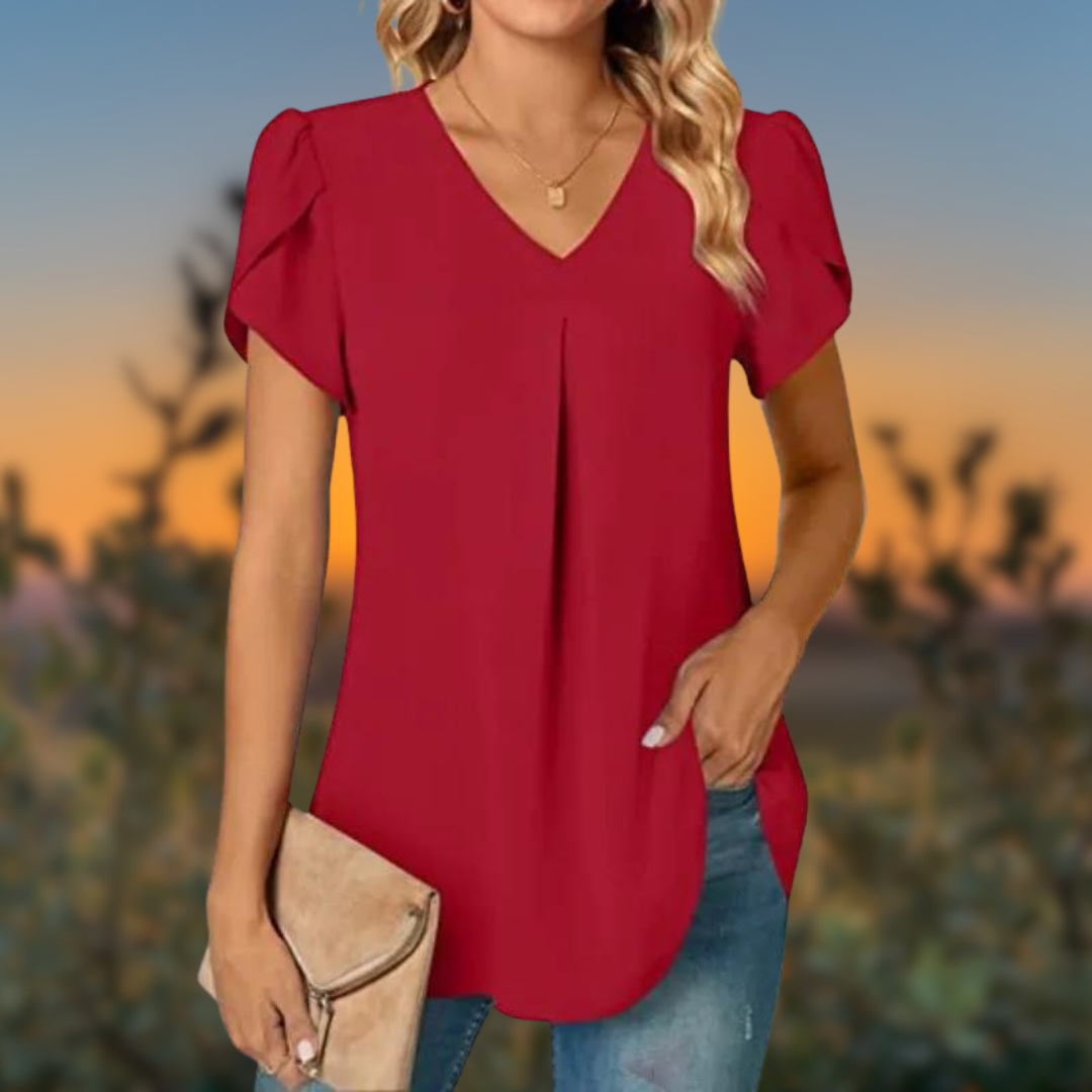 Tessa™ | Simple and Casual V-neck Blouse