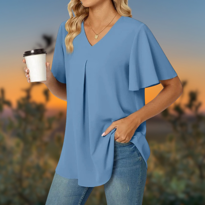 Tessa™ | Simple and Casual V-neck Blouse