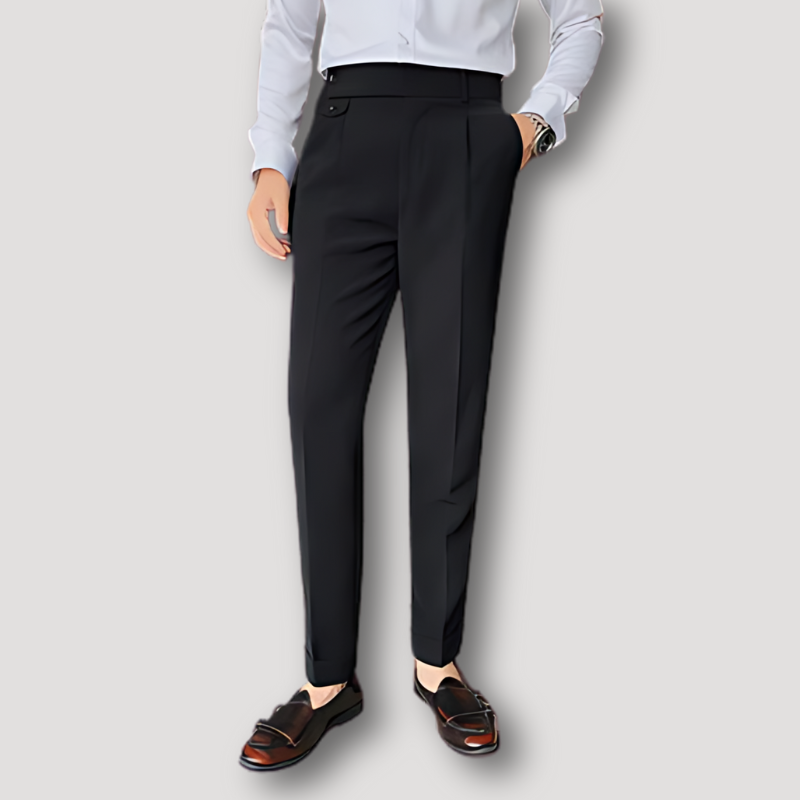 Business Casual Men's High Waisted Pleated Pants