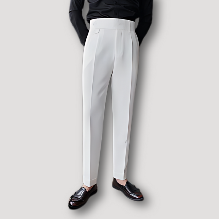 Business Casual Men's High Waisted Pleated Pants