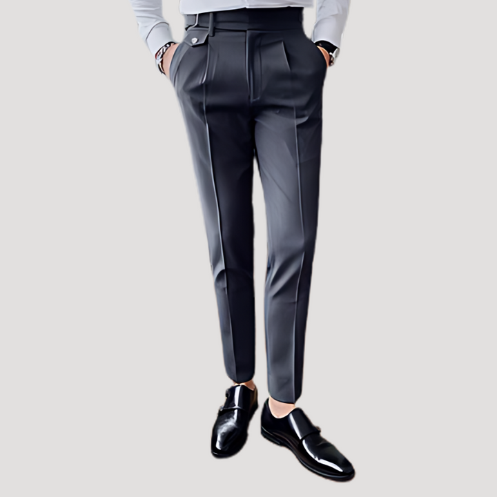 Business Casual Men's High Waisted Pleated Pants